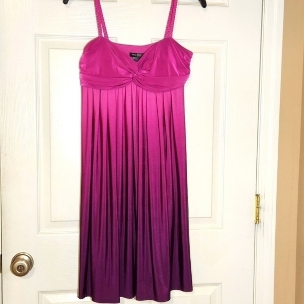 Bisou Bisou Ombré Size 10 pink‎ to purple spaghetti strap dress